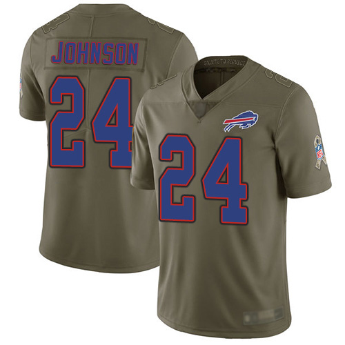 Men Buffalo Bills #24 Taron Johnson Limited Olive 2017 Salute to Service NFL Jersey->buffalo bills->NFL Jersey
